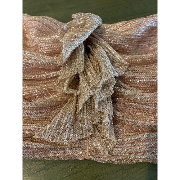 Maeve By Anthropologie Ruched Metallic Pink Strapless Top S - Picture 3 of 6